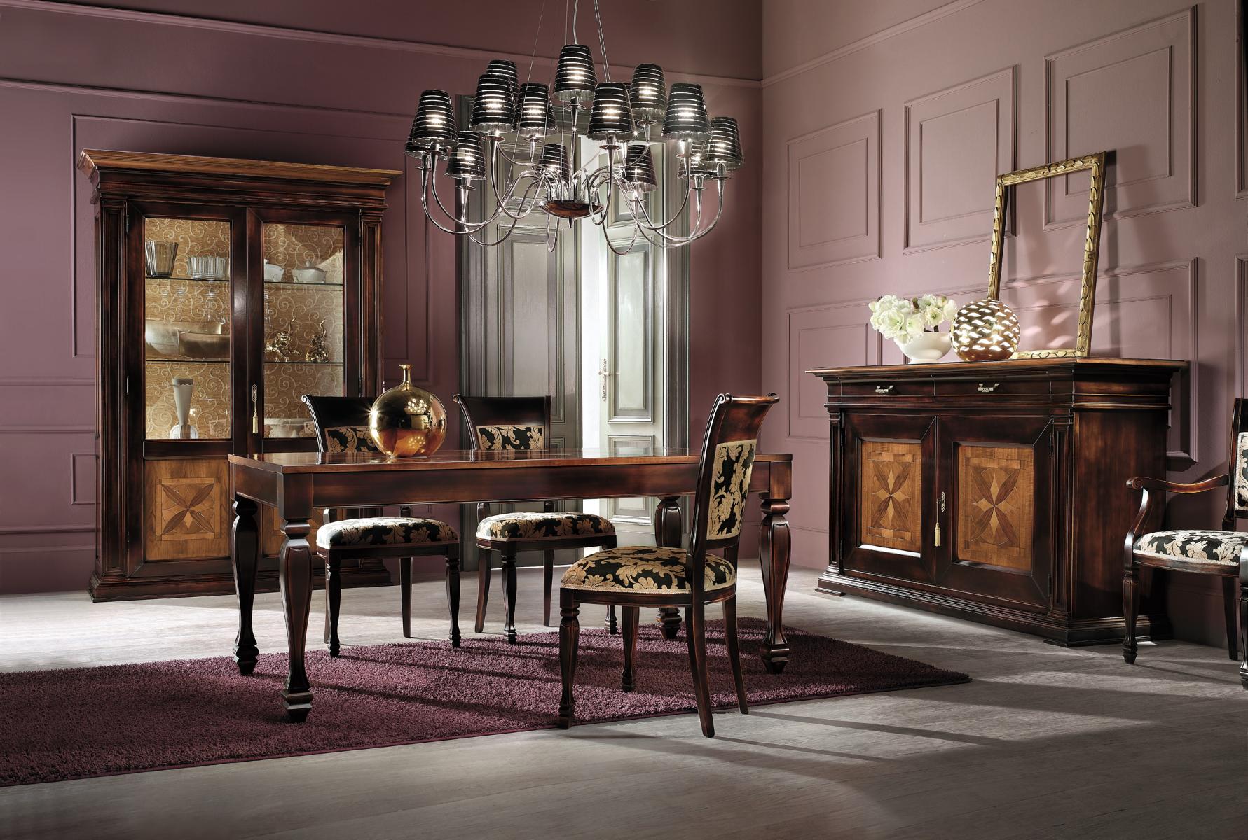 Esszimmer Set Garnitur Kommode Stühle 4x Vitrine Gruppe Essgarnitur Tisch 7tlg. von JV Möbel