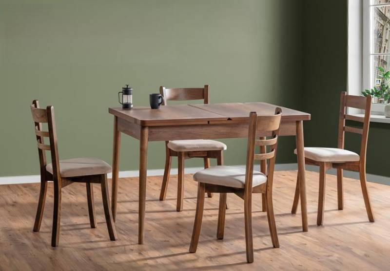 Esszimmer Set Hochwertig Garnitur Tisch 4x Stühle Design Modern Möbel Esstisch von JV Möbel