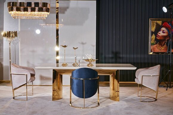 Esszimmer Set Tisch + 4 Stühle Esszimmerstuhl Set Tisch Gruppe 5tlg Esszimmer Set Tisch + 4 Stühle Esszimmerstuhl Set Tisch Gruppe 5tlg von JV Möbel