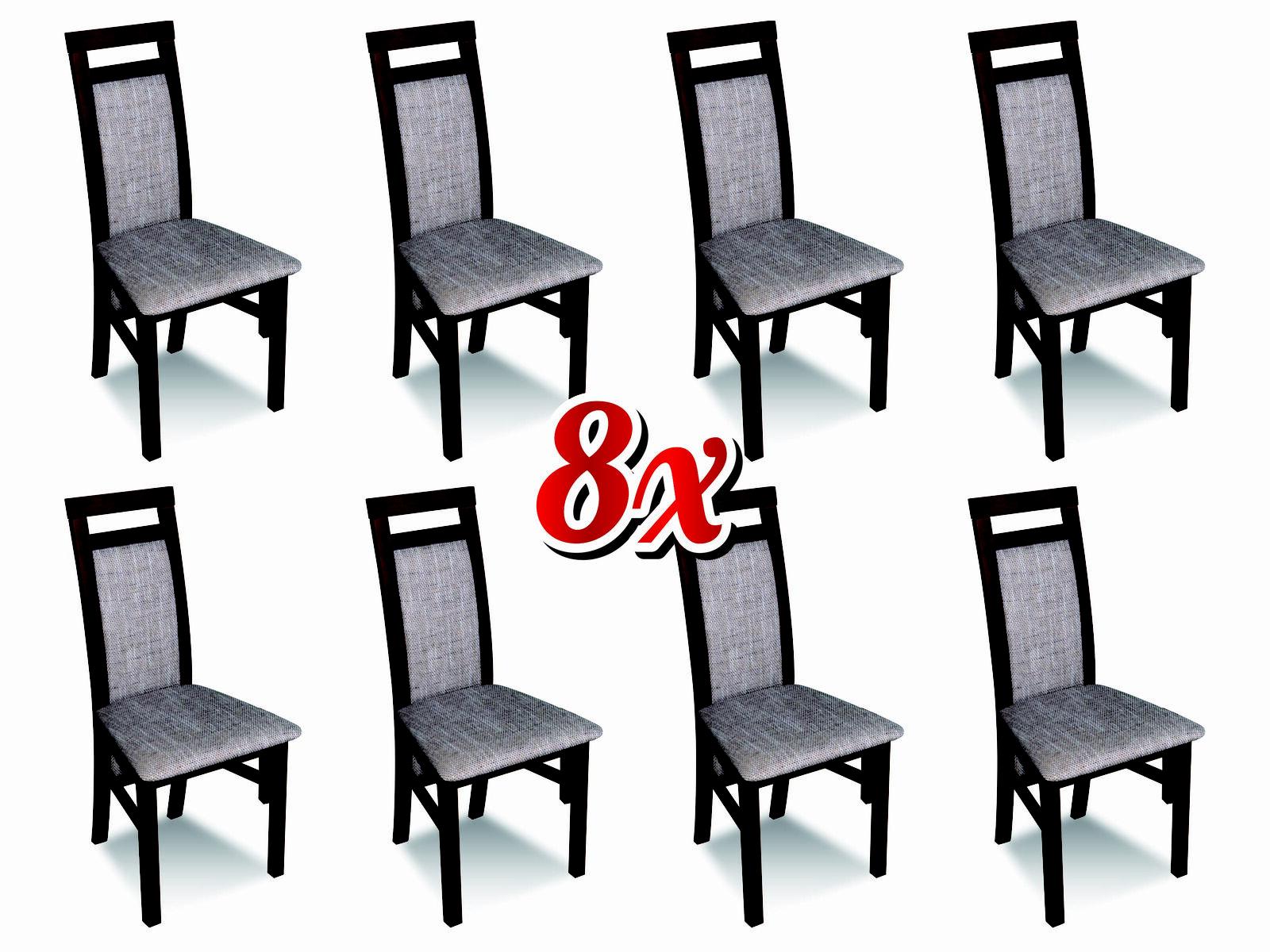 Esszimmer Stühle Textil Gruppe Garnitur Holz Set 8x Stuhl Set Sessel Garnitur Esszimmer Stühle Textil Gruppe Garnitur Holz Set 8x Stuhl Set Sessel Garnitur von JV Möbel