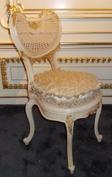 Esszimmer Stuhl 1 Sitzer Sessel Holz Luxus Klasse Barock Rokoko Möbel Design Neu von JV Möbel