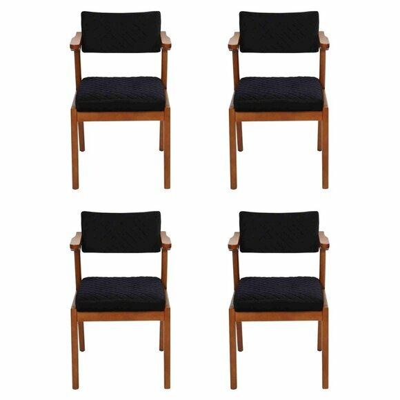 Esszimmer Stuhl Modern Holz Möbel 4x Stühle Schwarz Luxus Design Einrichtung von JV Moebel