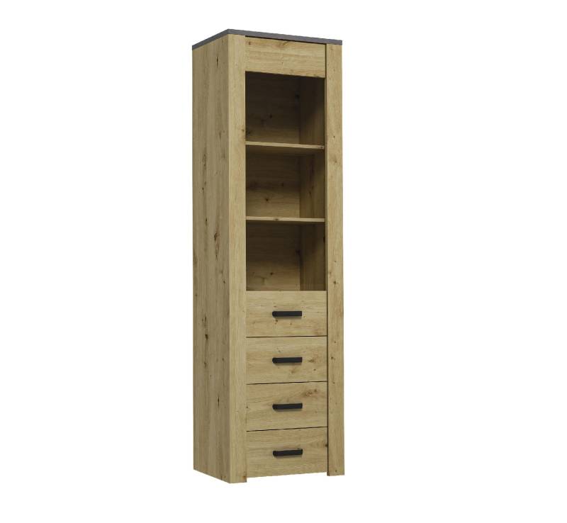 Esszimmerschrank Standvitrine Regal Vitrinen Vitrine XL-W1D Holz Modern Schrank von JV Möbel