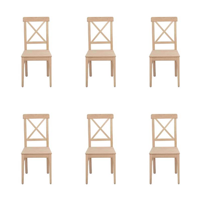 Esszimmerstuhl Designer Braun 6x Stühle Holzstuhl Luxus Einsitzer Ohne Armlehne von JV Moebel