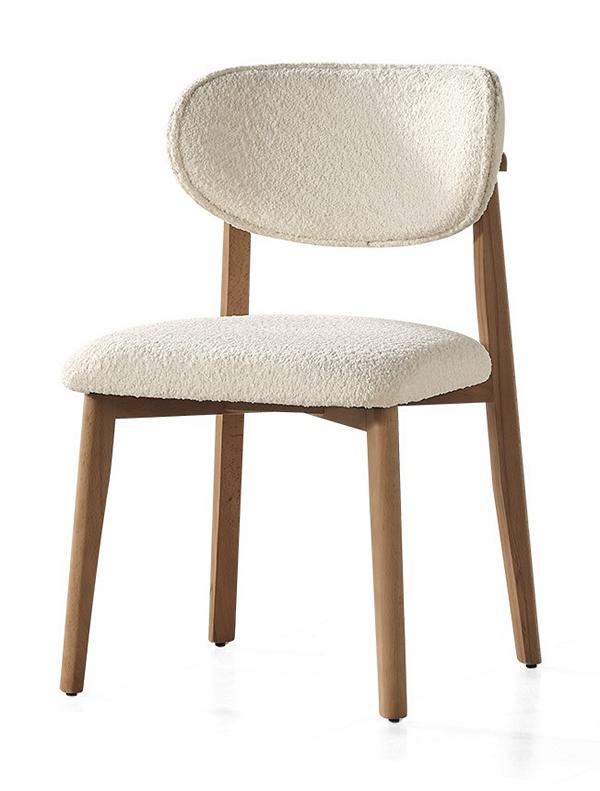 Esszimmerstuhl Küchenstuhl Stuhl Essstuhl Textil Stoffbezug Holz Weiß von JV Möbel