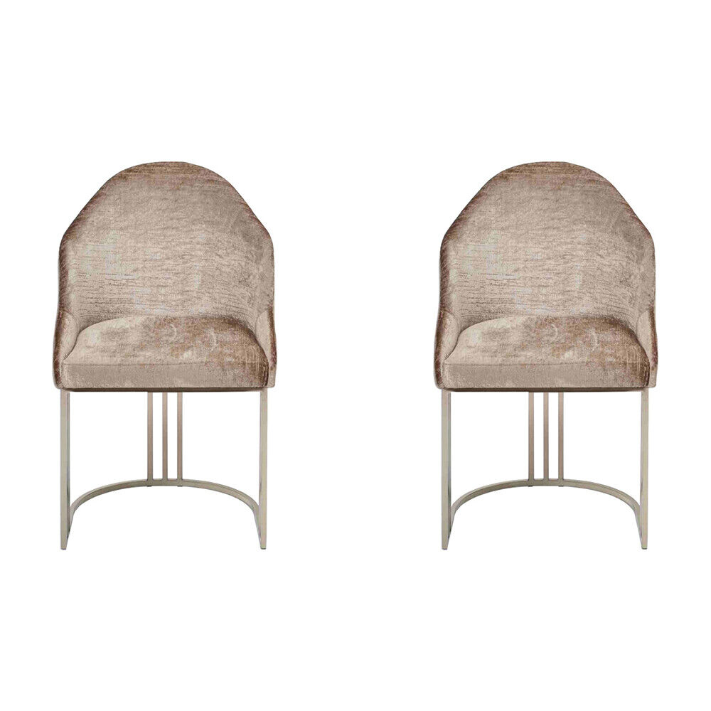 Esszimmerstuhl Luxus Modern 2x Stühle Textil Design Metall Stuhl Möbel von JV Möbel