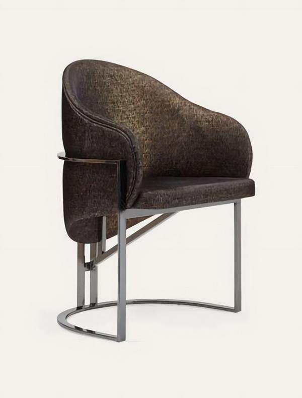 Esszimmerstuhl Silber Basis Braun Sitz Modern Elegant Komfort Zeitlos Robust von JV Möbel