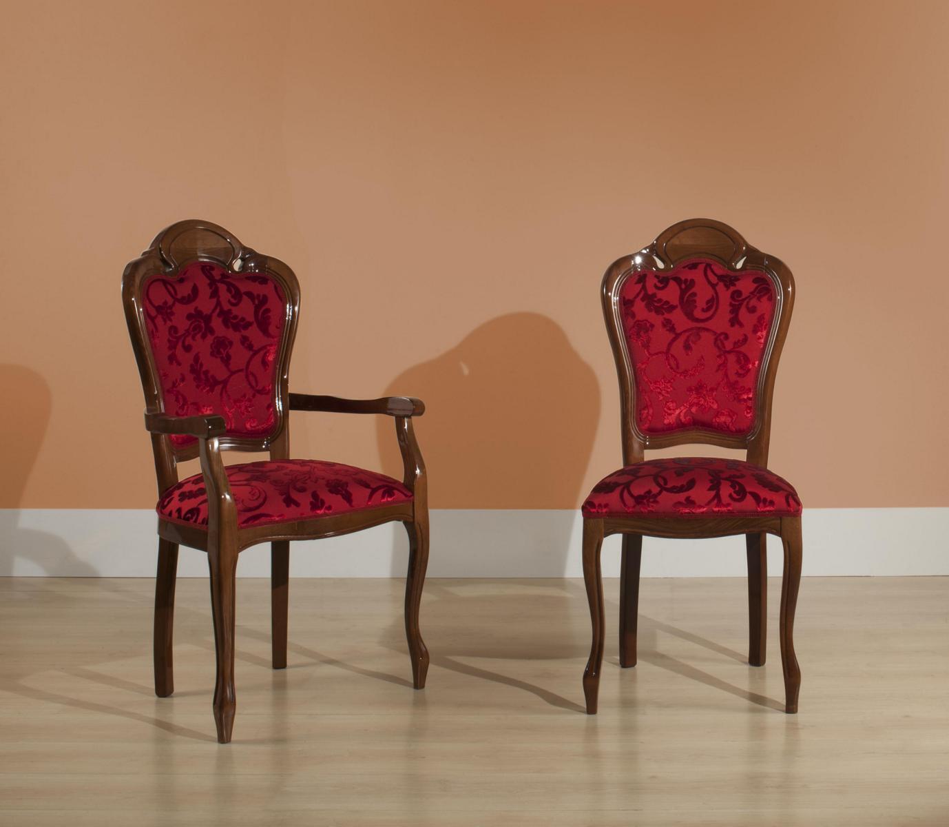 Esszimmerstuhl Stuhl Barock Armlehne Esszimmer Stühle Design Textil Luxus Rot Esszimmerstuhl Stuhl Barock Armlehne Esszimmer Stühle Design Textil Luxus Rot von JV Möbel