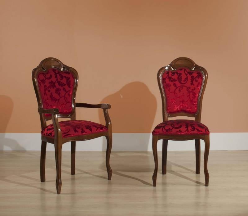 Esszimmerstuhl Stuhl Barock Armlehne Esszimmer Stühle Design Textil Luxus Rot Esszimmerstuhl Stuhl Barock Armlehne Esszimmer Stühle Design Textil Luxus Rot von JV Möbel