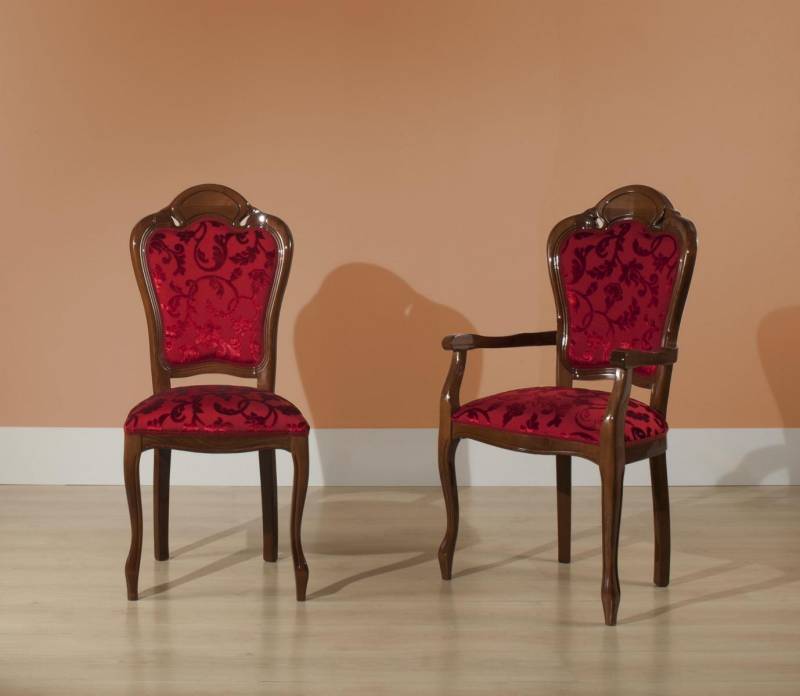 Esszimmerstuhl Stuhl Ohne Armlehne Esszimmer Stühle Design Textil Luxus Rot Neu von JV Möbel