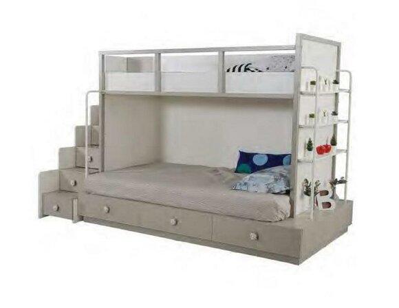 Etagenbett Hochbett Spielbett Kinderbett mit Schubladen Modern Holz Massiv Neu von JV Möbel