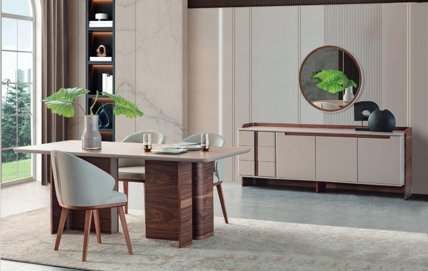 Exklusive Esszimmer Möbel Robuster Esstisch Designer Sideboard Stühle von JV Möbel