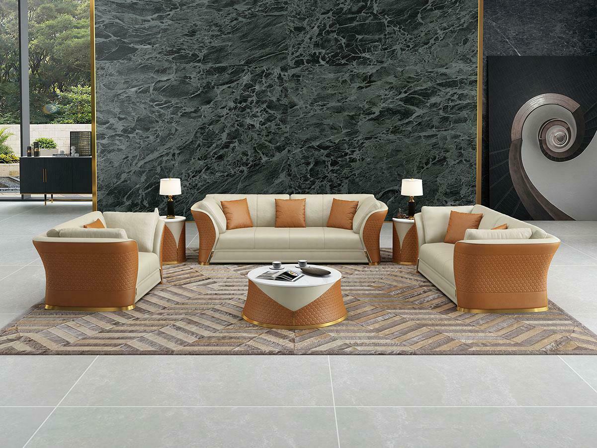Exklusive Ledersofa Couch Sitzpolster Garnitur 321 Sofa Couchen Landschaft von JV Möbel