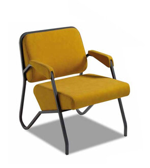 Exklusiver Gelber Einsitzer Wohnzimmer Polstersessel Designer Stoffmöbel von JV Möbel