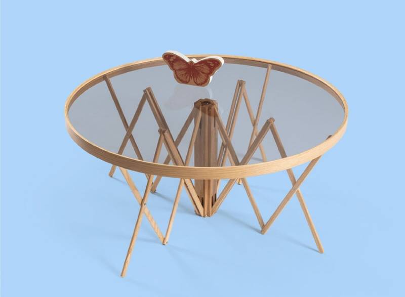 Exklusiver Runder Couchtisch Designer Holztisch Moderner Glastisch Neu von JV Möbel