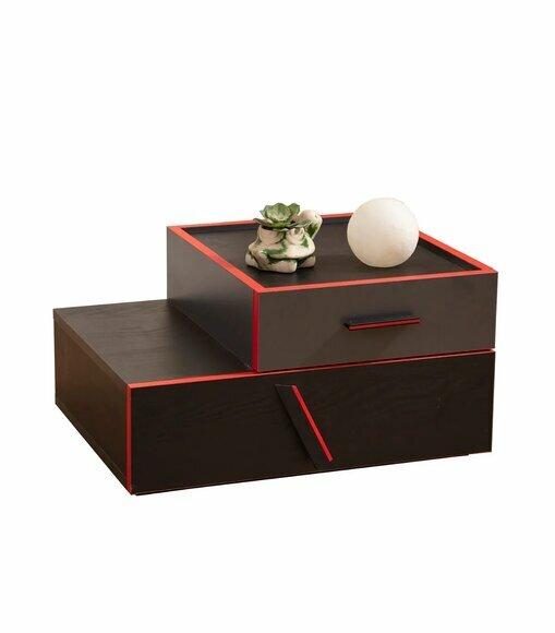 Exklusiver Schwarz-roter Designer Nachttisch Kinderzimmer Holz Möbel von JV Moebel