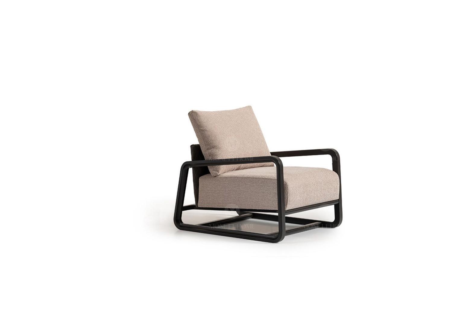 Fernsehsessel Sessel Einsitzer Sitzer Beige Holz Wohnzimmer Design von JV Möbel