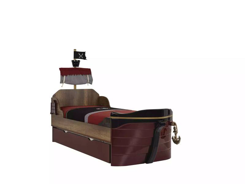 Funktionsbett Pirat Betten Kinderbett Bett Holz Jugendbett Braun Piraten von JV Möbel