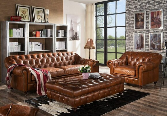 Fußhocker Club Lounge Hocker Chesterfield Textil Ottoman Design Ottomane Fußhocker Club Lounge Hocker Chesterfield Textil Ottoman Design Ottomane von JV Möbel