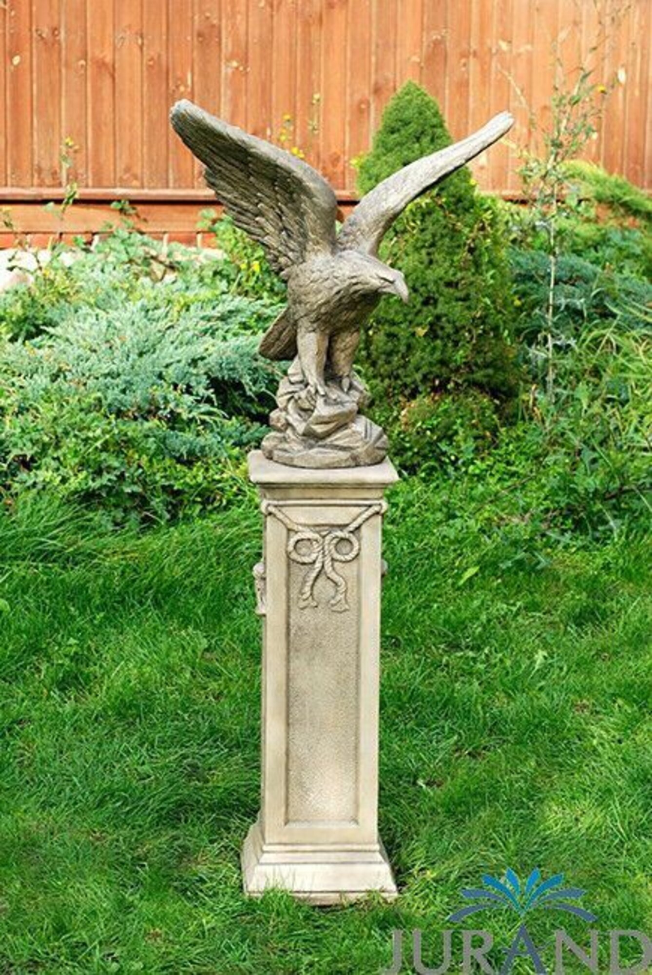 GARTENFIGUR STEINFIGUR FIGUR GARTEN SKULPTUR STEINGUSS ADLER 59 cm - 1580 von JV Möbel