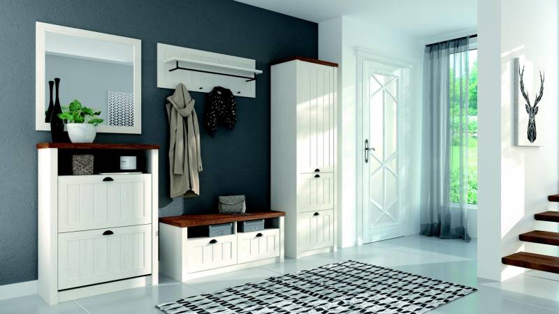 Garderobe Set Holz Aufbewahrung Türgarderobe 5tlg Neu Flur Garderoben Diele Set von JV Möbel