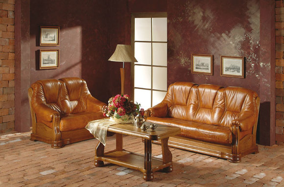 Garnitur 3+2 Sitzer Couch Polster Sitz Set 100% Italienisches Leder Garnituren von JV Möbel
