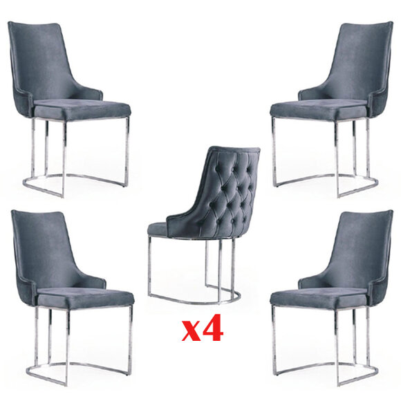 Garnitur 4x Stühle Modern Polster Design Stuhlgruppe Holz Ess Stuhl von JV Möbel