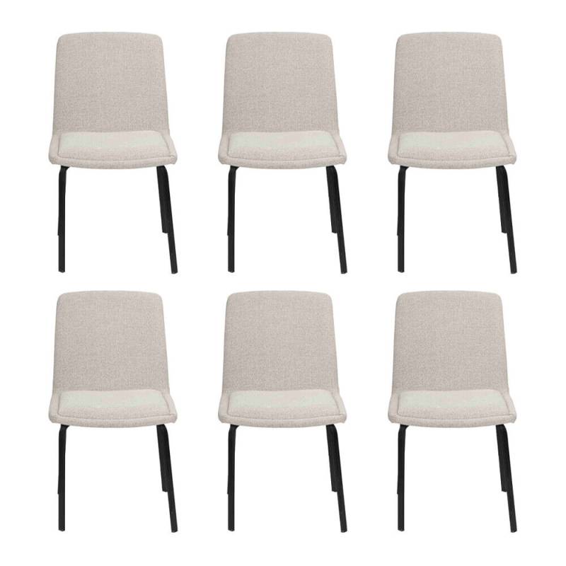 Garnitur Metall Lehn Polster Weiß Stühle Esszimmer Textil Set 6x Sessel Stuhl Garnitur Metall Lehn Polster Weiß Stühle Esszimmer Textil Set 6x Sessel Stuhl von JV Möbel
