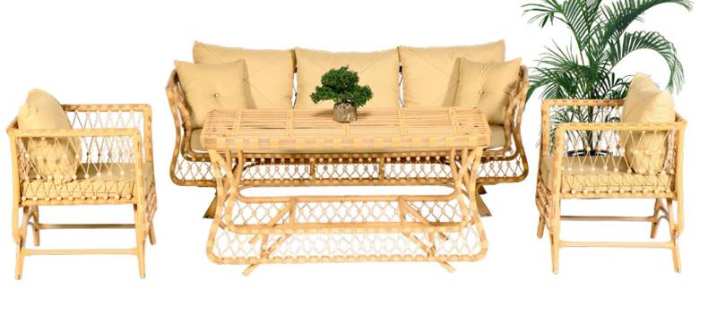 Garten Möbel Sofagarnitur Tisch Sessel Couchtisch Veranda Sitzgruppen Sofa 4tlg von JV Möbel