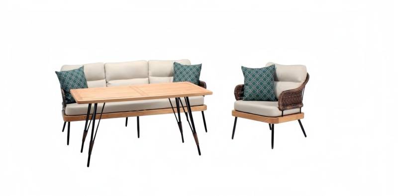 Gartenmöbel Beige Garten Rattan Garnitur Couchtisch Sessel Sofa 3 Sitzer 3tlg Gartenmöbel Beige Garten Rattan Garnitur Couchtisch Sessel Sofa 3 Sitzer 3tlg von JV Möbel