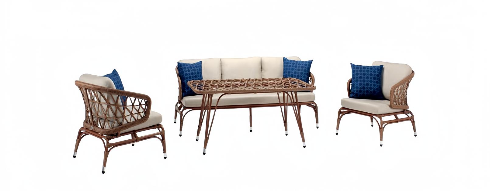 Gartenmöbel Robuste Garten Rattan Garnitur Couchtisch 2x Sessel Sofa 3 Sitzer Gartenmöbel Robuste Garten Rattan Garnitur Couchtisch 2x Sessel Sofa 3 Sitzer von JV Möbel