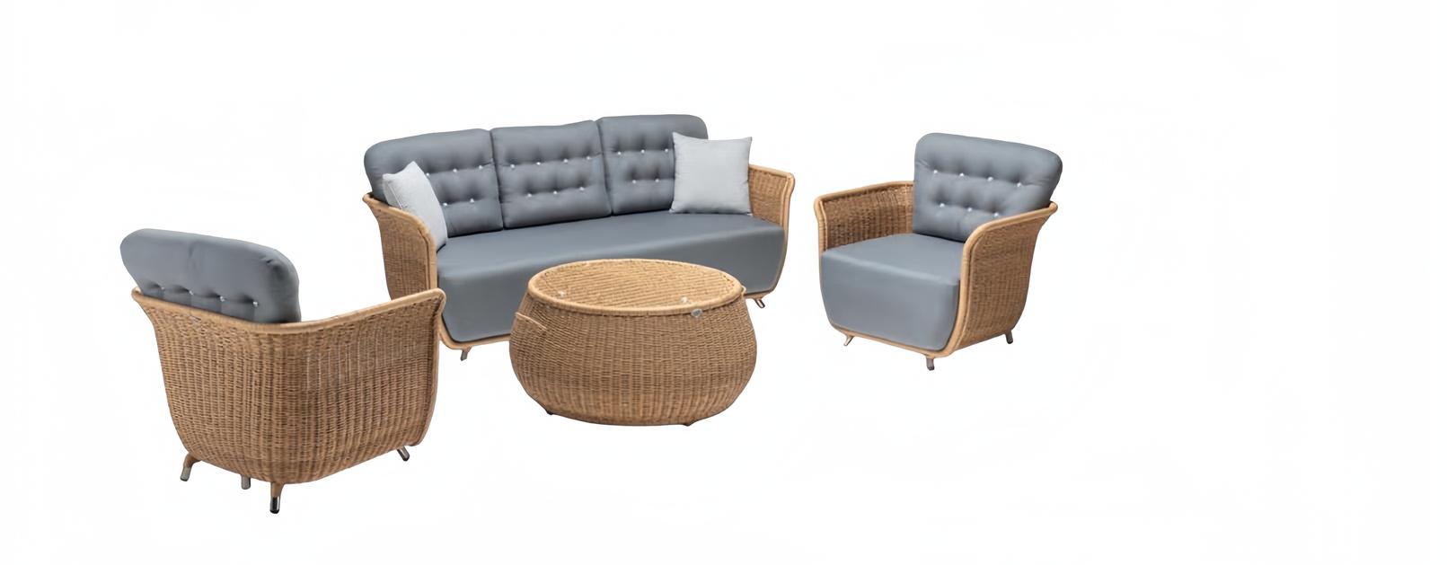 Gartenmöbel Robuste Garten Rattan Garnitur Couchtisch 2x Sessel Sofa 3-Sitzer Gartenmöbel Robuste Garten Rattan Garnitur Couchtisch 2x Sessel Sofa 3-Sitzer von JV Möbel