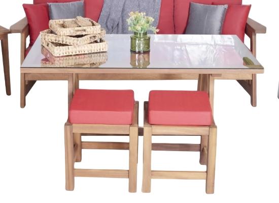 Gartenmöbel Set 2x Hocker Gartenhocker Holzhocker Sitzhocker Designhocker von JV Möbel