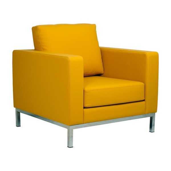 Gelber Sessel Moderner Arbeitszimmer Relaxsessel Kunstleder Einsitzer von JV Möbel