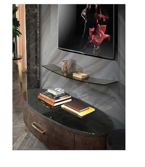 Glas Regal Wandregal Regale Luxus Bücherregal Wohnwand Wohnzimmer Wand Design Glas Regal Wandregal Regale Luxus Bücherregal Wohnwand Wohnzimmer Wand Design von JV Möbel
