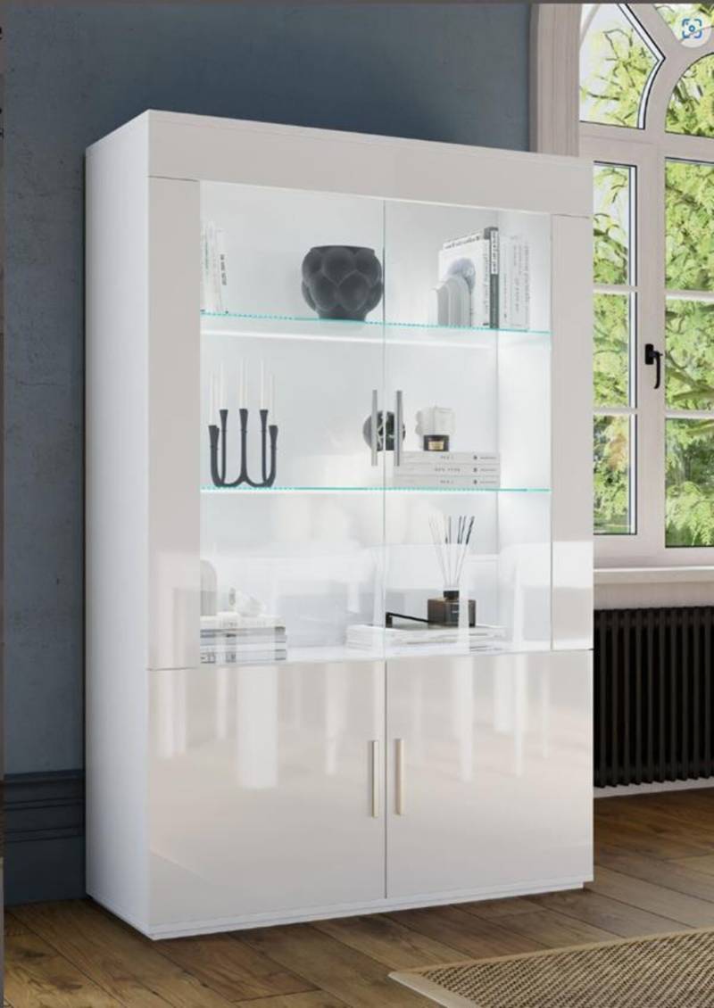 Glasvitrine Vitrine Glasschrank Schrank Wohnzimmer Schränke Hochglanz von JV Möbel