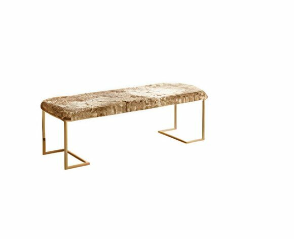 Goldene Schlafzimmer Polsterbank Designer Sitzhocker Moderne Edle Möbel von JV Moebel