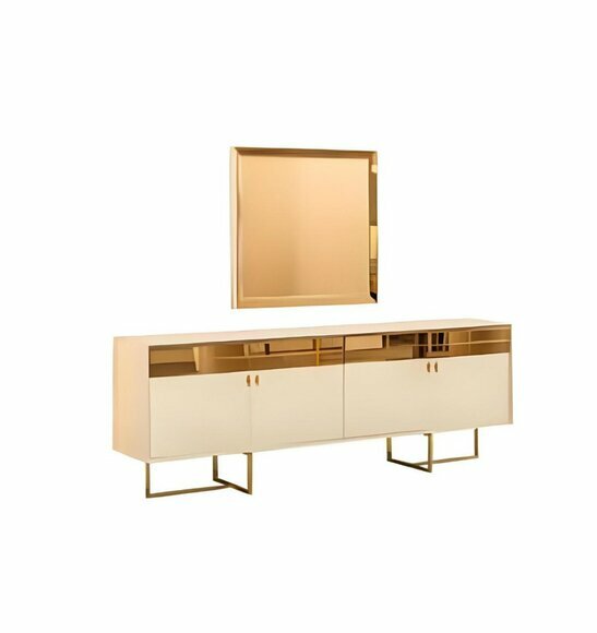 Goldene Wohnzimmer Anrichte Luxuriöse Holz Kommode Designer Sideboard Goldene Wohnzimmer Anrichte Luxuriöse Holz Kommode Designer Sideboard von JV Moebel