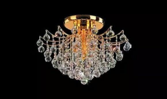 Goldener Zierkronleuchter Deckenleuchter Lichtkristallleuchte Luxus Lampe von JV Moebel