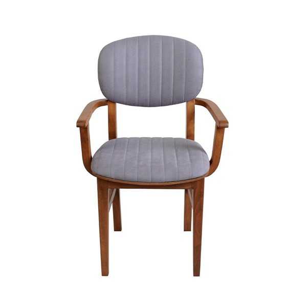 Grau Braun Holzstuhl Designer Stühle Luxus Esszimmer Armlehne Stuhl von JV Möbel