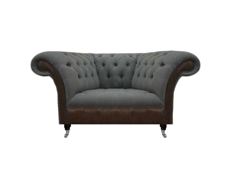 Grau-Brauner Chesterfield Sessel Designer Sitzmöbel Moderner Einsitzer von JV Moebel