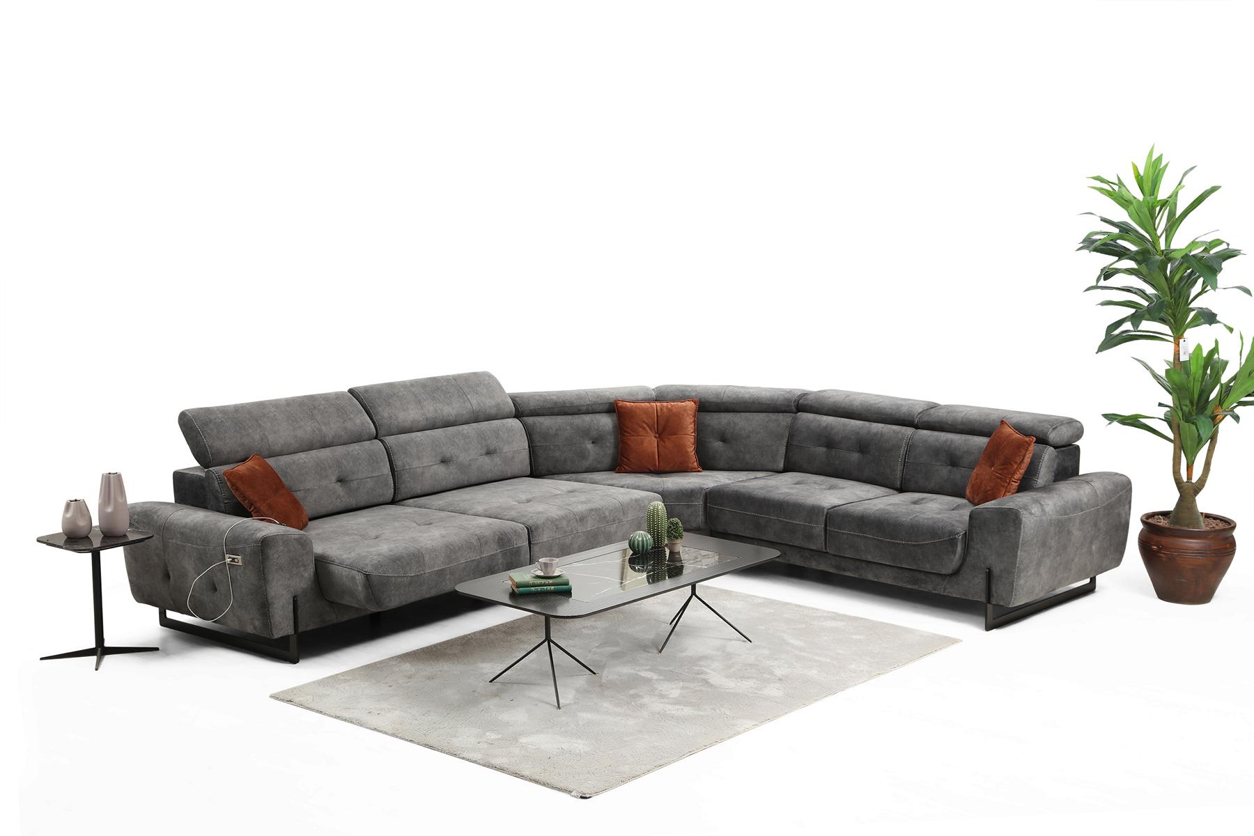Grau Ecksofa Designer Wohnzimmer Sofa Couch U-Form Polster Luxus Möbel Modern Grau Ecksofa Designer Wohnzimmer Sofa Couch U-Form Polster Luxus Möbel Modern von JV Möbel