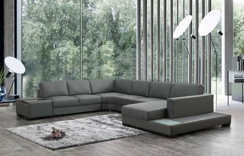 Grau Ecksofa Schwarz U-Form Luxus Stil Modern Wohnzimmer Sofa Kunstleder SOFORT Grau Ecksofa Schwarz U-Form Luxus Stil Modern Wohnzimmer Sofa Kunstleder SOFORT von JV Möbel