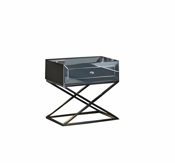 Graue 2x Schlafzimmer Nachttische Designer Holz Nachtkästchen 2tlg Set von JV Moebel