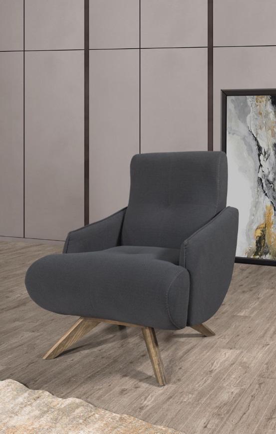 Grauer Loungesessel Designer Einsitzer Polster Sessel Wohnzimmer Möbel von JV Möbel