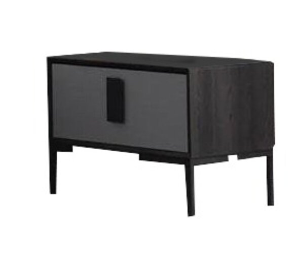 Grauer Nachttisch Schicke Schlafzimmer Möbel Designer Holz Nachtkonsole von JV Moebel