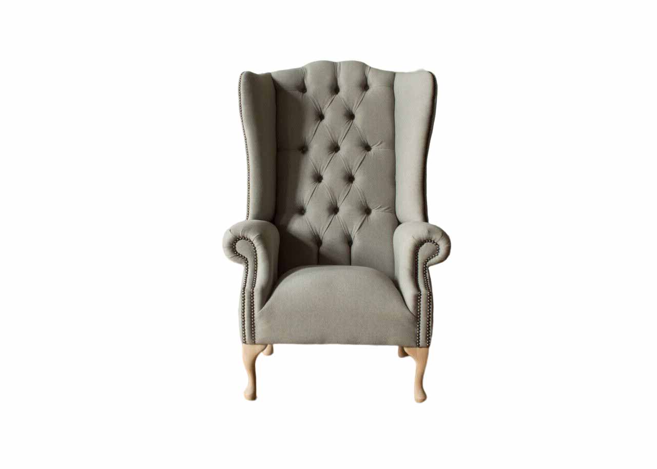 Grauer Ohrensessel Sessel Design Polster Chesterfield Textil Wohnzimmer Grauer Ohrensessel Sessel Design Polster Chesterfield Textil Wohnzimmer von JV Möbel