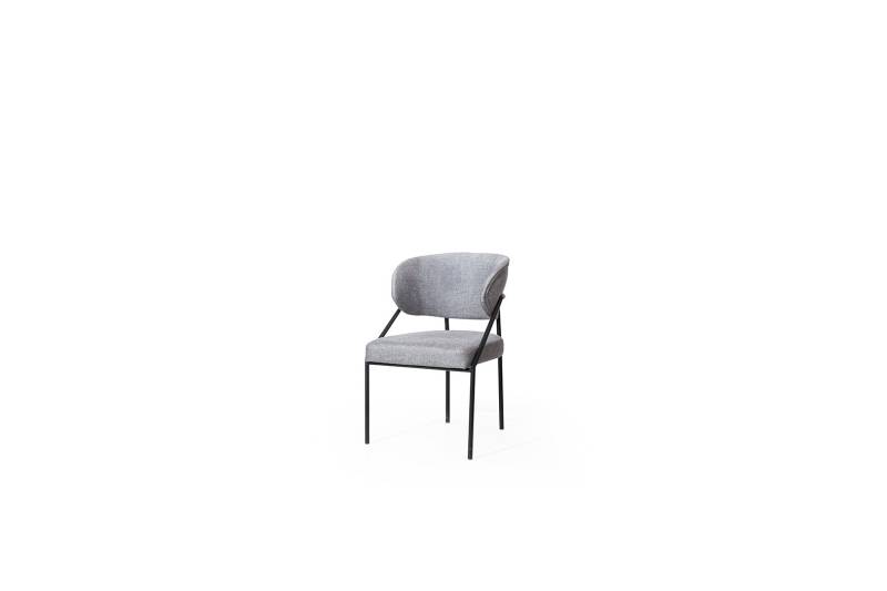 Grauer Polsterstuhl Esszimmer Designer Stühle Metallgestell Luxus Möbel Grauer Polsterstuhl Esszimmer Designer Stühle Metallgestell Luxus Möbel von JV Möbel