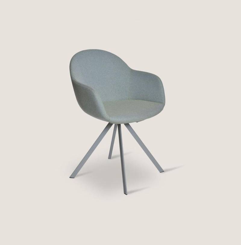 Grauer Polsterstuhl Luxus Textil Sessel Esszimmer Möbel Stiler Einsitzer Grauer Polsterstuhl Luxus Textil Sessel Esszimmer Möbel Stiler Einsitzer von JV Möbel