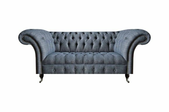 Graues Textilsofa Chesterfield Wohnzimmer Zweisitzer Einrichtungssofas Graues Textilsofa Chesterfield Wohnzimmer Zweisitzer Einrichtungssofas von JV Moebel